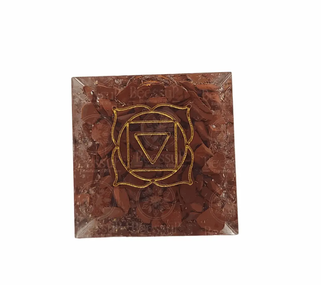 Orgonite moyenne Jaspe Rouge base.webp